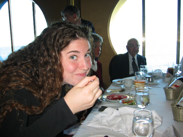 Sarah Enjoying her graduation cake