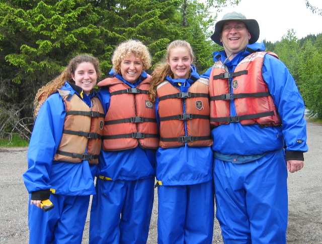 Sarah, Sherry, Katie, and Ray just before whitewater rafting